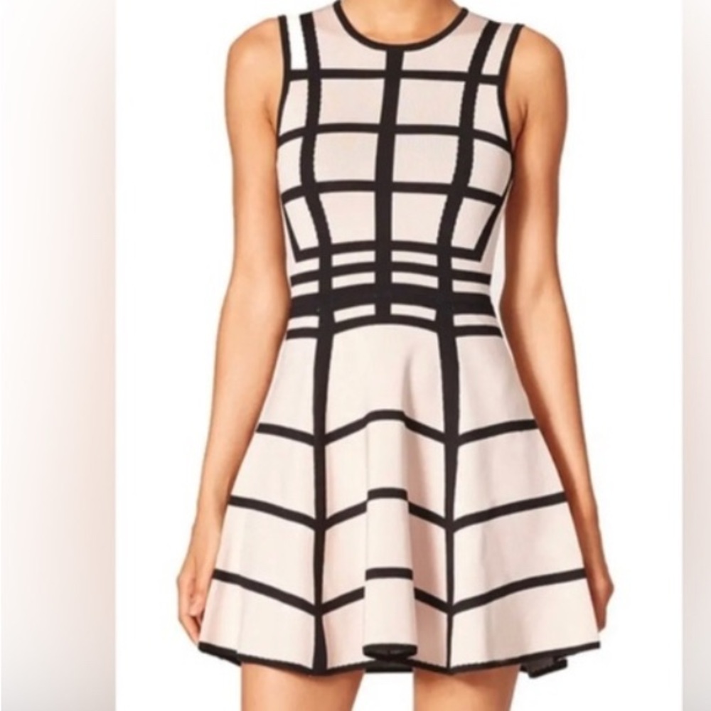 Black and White Grid Pattern Dress